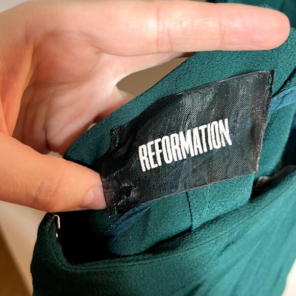Reformation Dark Green Midi Dress LAST CALL - Picture 4 of 5